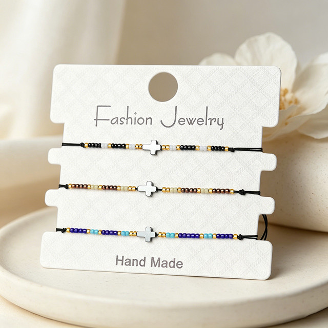 Noter Armband-Set, Perle, Hämatit, Kreuz, Unisex - Bild 1