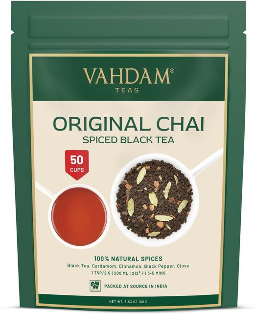 VAHDAM Masala-Schwarztee, gewürzter Schwarztee, 100 g - Bild 1