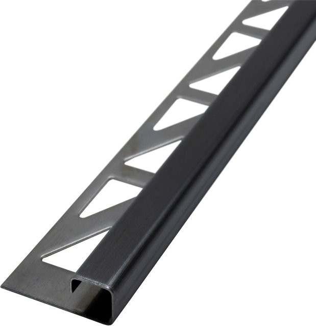 Dalsys Fliesenschiene Eckprofil aus Edelstahl in Schwarz, Länge: 2,5 m, Höhe: 8 mm - Bild 1