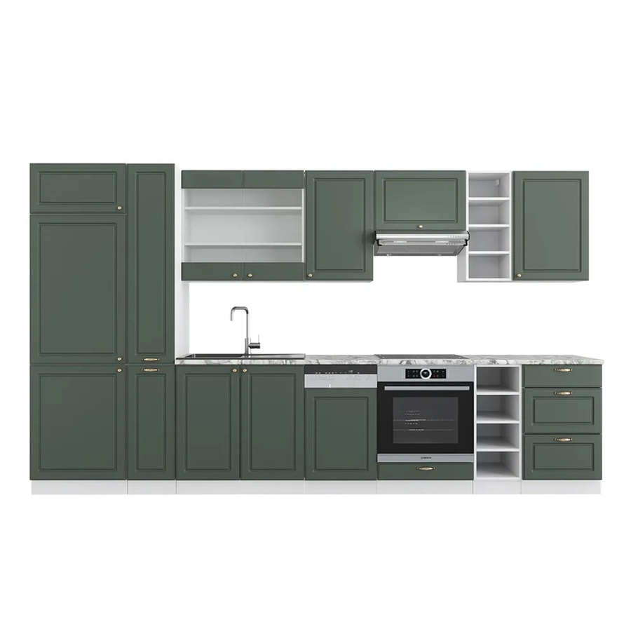 Vicco Küchenzeile Fame-Line Landhausstil Weiß Grün Gold 355 cm - Bild 3