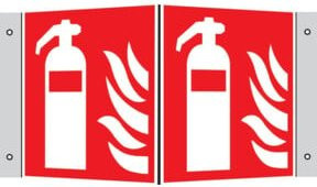 SafetyMarking Brandschutzschild Feuerlöscher aus Aluminium in Rot, langnachleuchtend, B: 15 cm x H: 15 cm - Bild 1