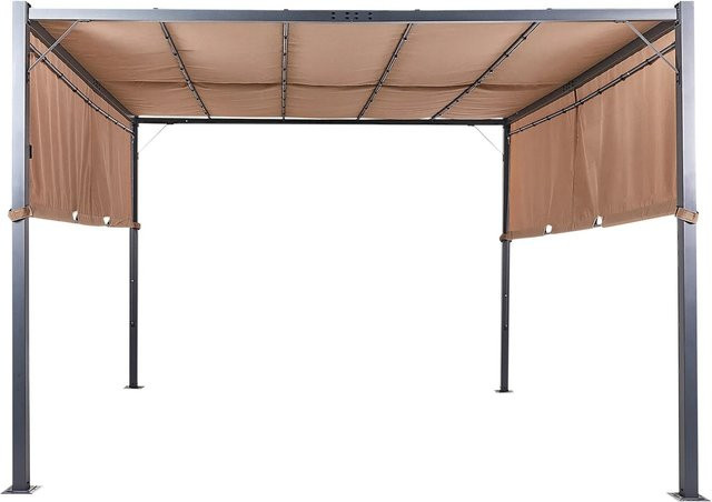 Beliani Garten-Pergola PARGA in Braun und Schwarz, B/T/H: 310 x 310 x 215 cm - Bild 1