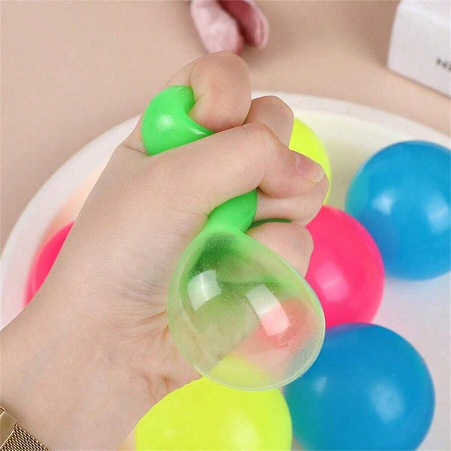 Yiran toy Leuchtet im Dunkeln Klebriger Stressball Sensorisches Fidget Spielzeug 5-teiliges Set - Bild 3