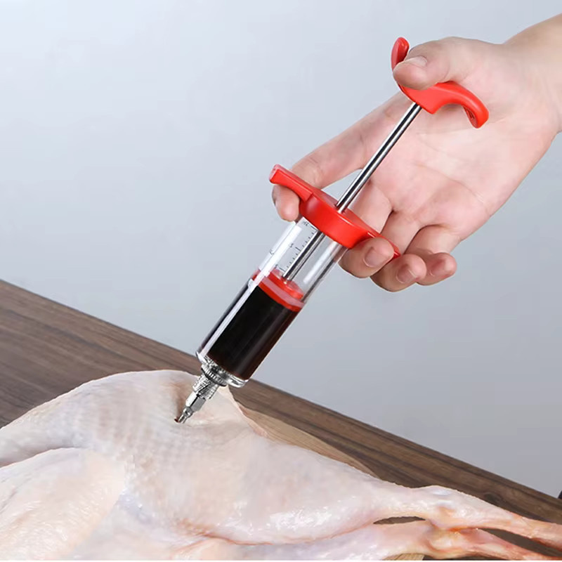 IFITU PUBO Marinade Injektor aus Kunststoff und Edelstahl in Silber für BBQ und Küche - Bild 2