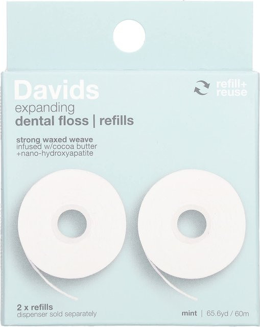Davids Zahnseide Nachfüllpackung, Minze, 2 Stk. - Bild 1