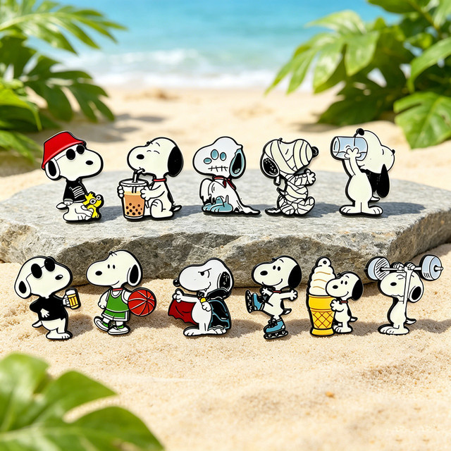 Bandai Snoopy Emaille-Pin-Set, 8/10/11-teiliges Set, Metall-Reversbroschen - Bild 1