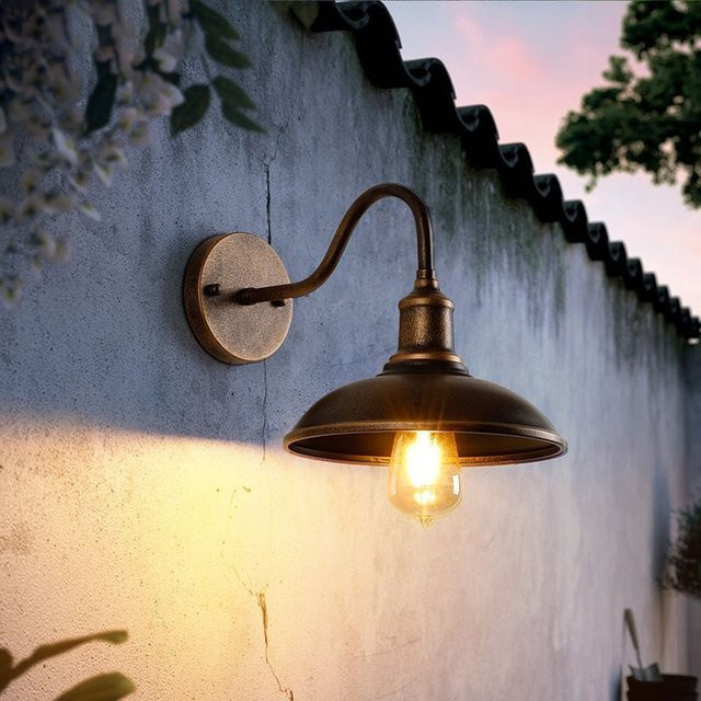 DARHYN Retro LED Wandleuchte für Außen und Innen, wasserdicht, Schwarz und Bronze - Bild 1