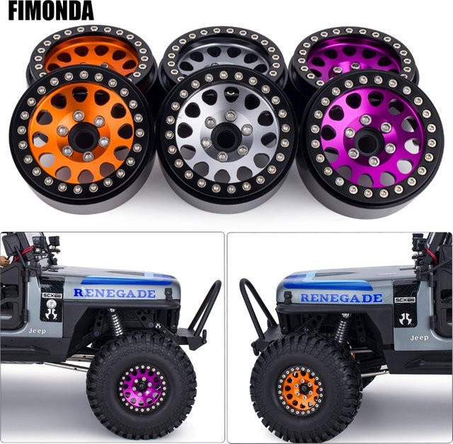 Fimonda Beadlock-Räder aus Aluminium, 1:10, Orange, 4-teiliges Set - Bild 1