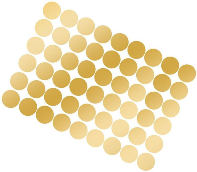 KONNWEI Punktaufkleber aus Kunststoff, runde Form, Farbe Gold, 108 Stück - Bild 1