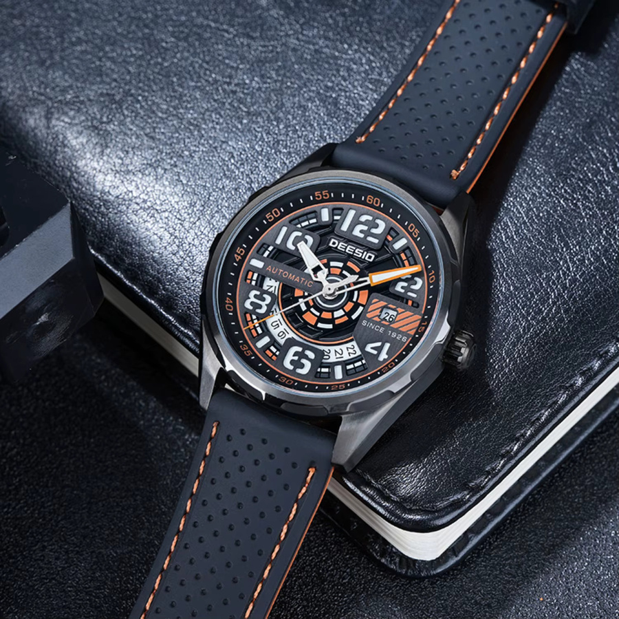 Deesio Armbanduhr Automatik, Edelstahl, Schwarz, Herren - Bild 2