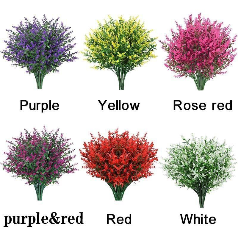 8 Bündel künstlicher Lavendel in Lila von yuyongzhi, wetterfeste Kunstblumen für Garten und Veranda, Höhe: 35 cm - Bild 8