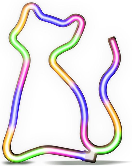 SBS LED-Leuchtschild Meow In Color mit Neon-Effekt in Multicolour und USB-Anschluss - Bild 1