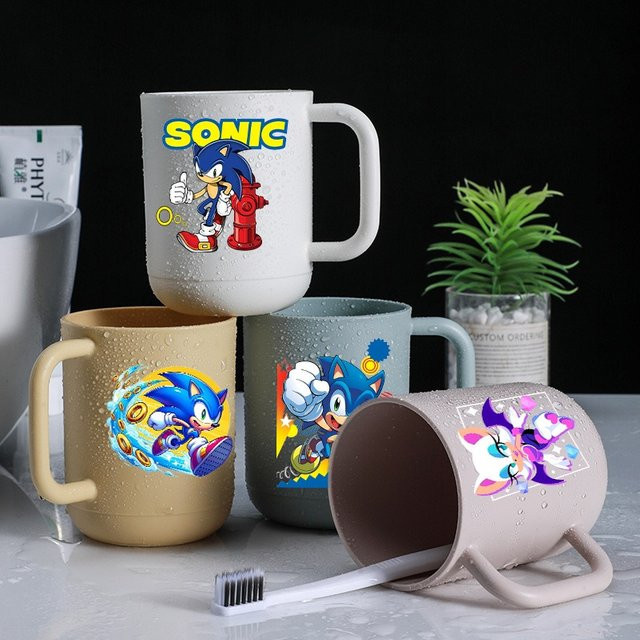 Sonics Zahnbürstenbecher mit Cartoon-Anime-Muster aus Kunststoff für unterwegs und zu Hause - Bild 1