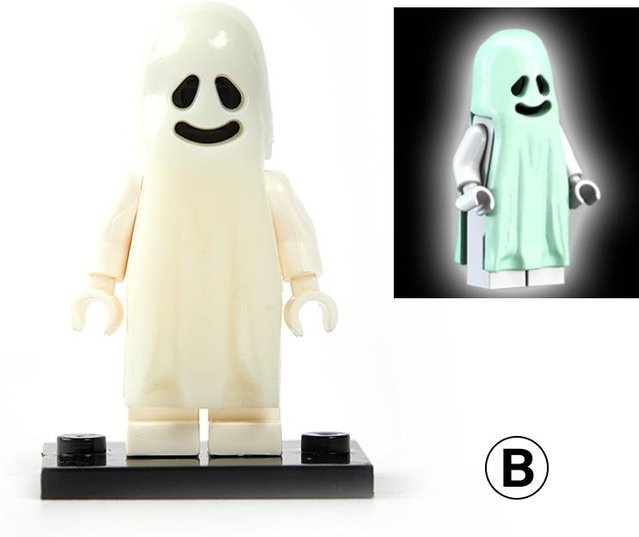 Star sky Halloween-Serie Leuchtend lächelnde Geister-Modell-Actionfiguren, beige - Bild 1