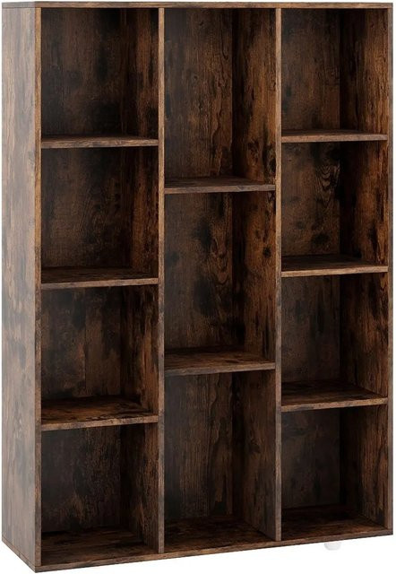 Costway Bücherregal mit 11 Fächern in Kaffee Braun, modernes Standregal für Home Office, B/T/H: 74 x 24 x 106 cm - Bild 1