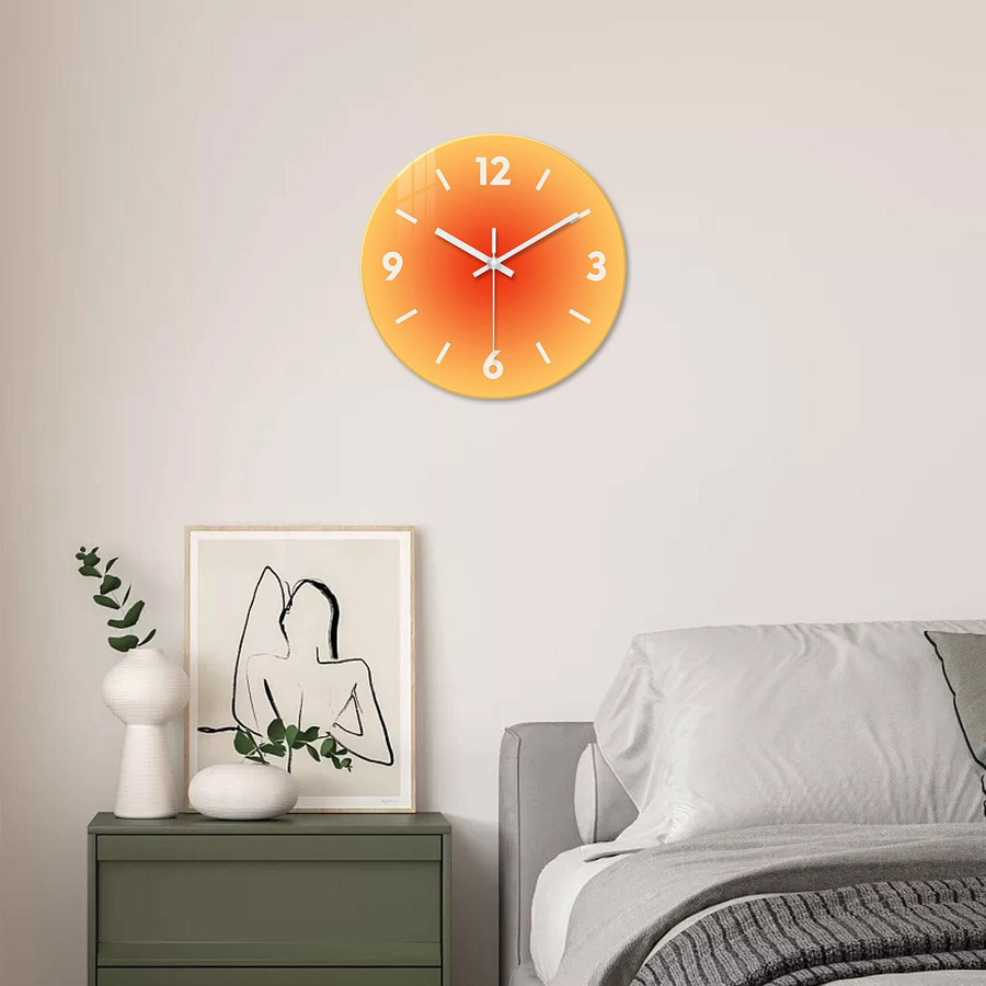 Linyi Toy Wanddeko aus gehärtetem Glas im modernen Stil mit Gradienten-Effekt und Glaskristall-Optik, kreisförmig, Multicolour, Durchmesser: 30,48 cm - Bild 2