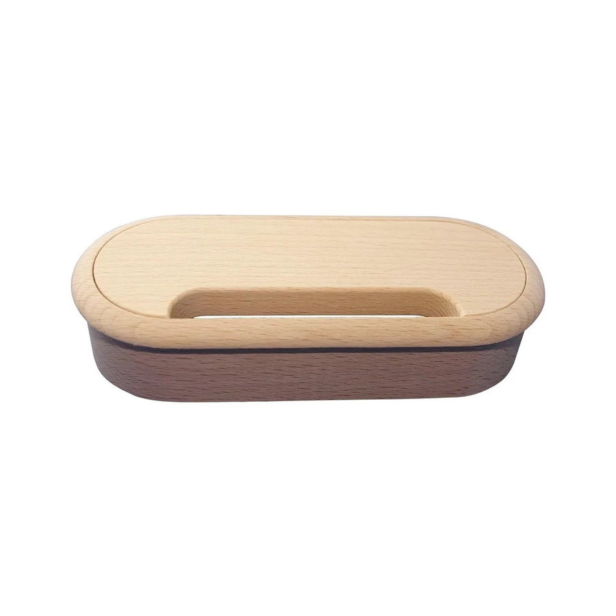 Alles im Griff Kabeldurchführung Oval in Buche, Farbe Beige, B: 14,3 cm, H: 5,7 cm - Bild 2