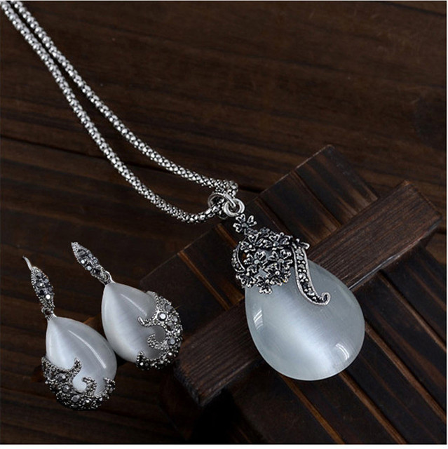YAAMELI Schmuckset 925 Silber, Opal, Damen, Vintage - Bild 1