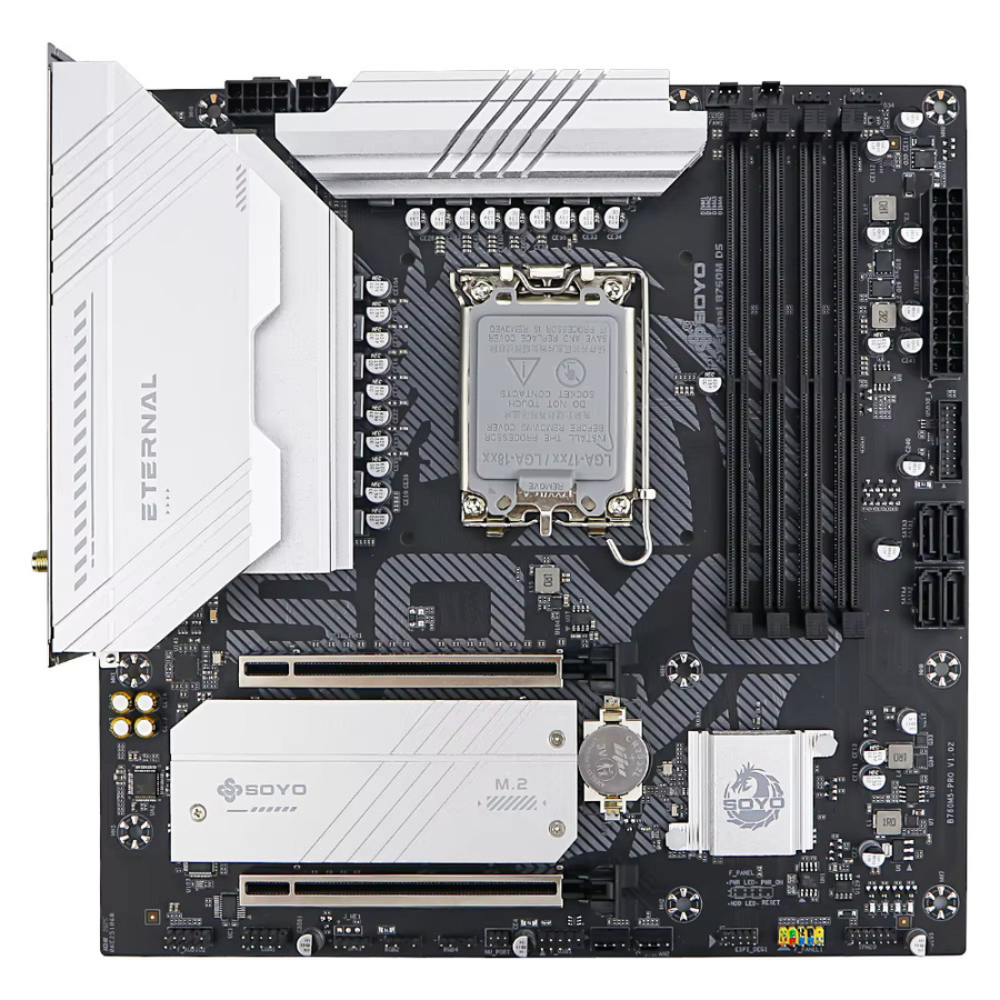 SOYO B760M D4 WiFi Motherboard für Intel LGA 1700 Prozessoren, M-ATX, DDR4, WiFi 6, USB-C, ARGB, Schwarz - Bild 2