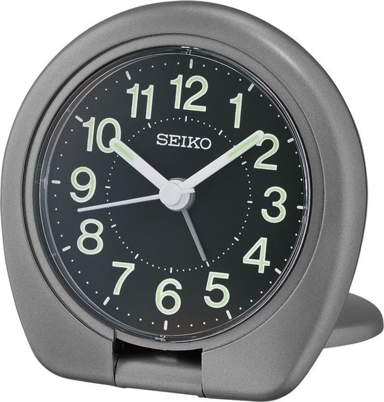 SEIKO Analog-Reisewecker in Schwarz mit Beleuchtung und Schlummerfunktion - Bild 1