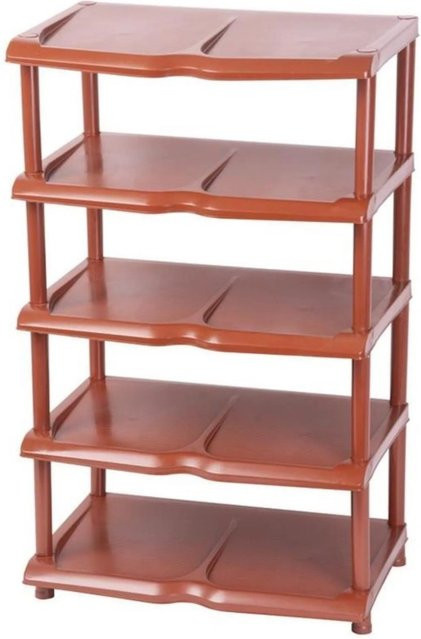 PROREGAL Kunststoffschuhregal Oxford mit 5 Ebenen in Braun, H x B x T: 86 x 48 x 30,5 cm - Bild 1
