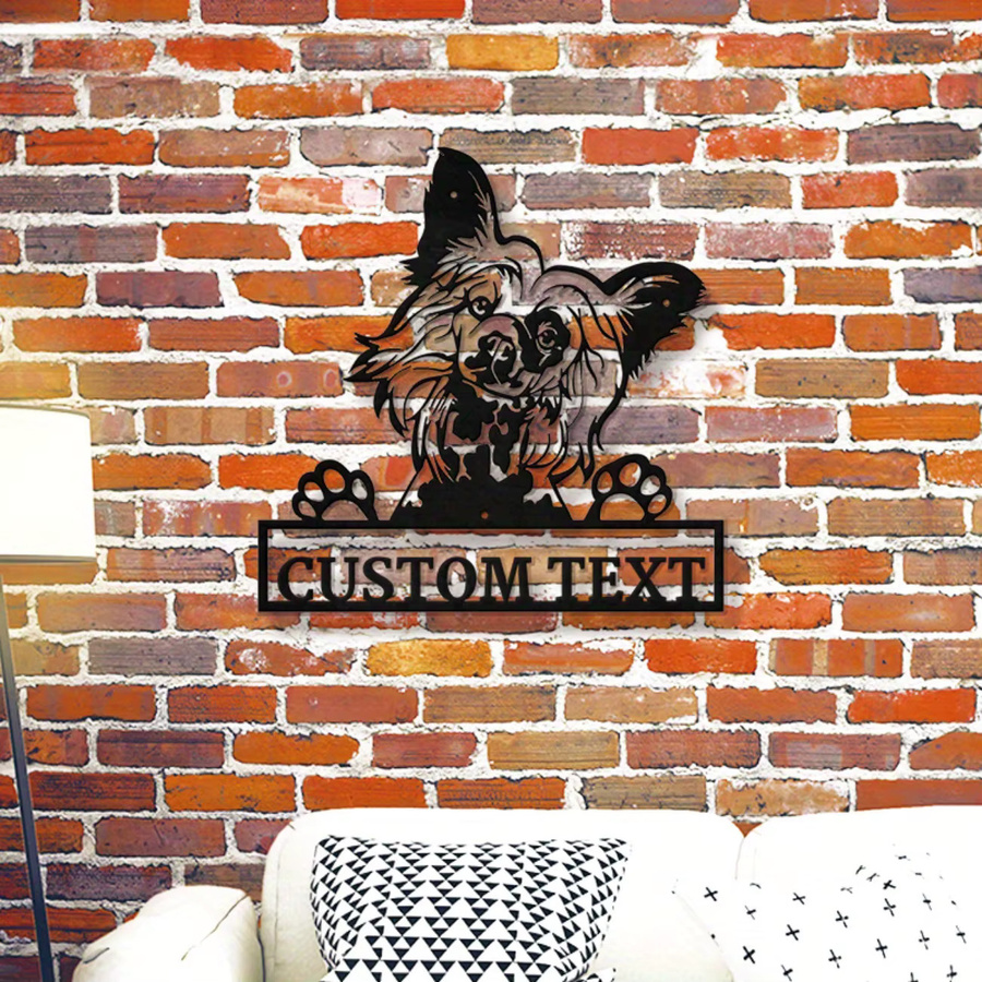 Personalisierte Metallwandkunst von Hello Young mit chinesischem Wappenhund in Schwarz - Bild 6
