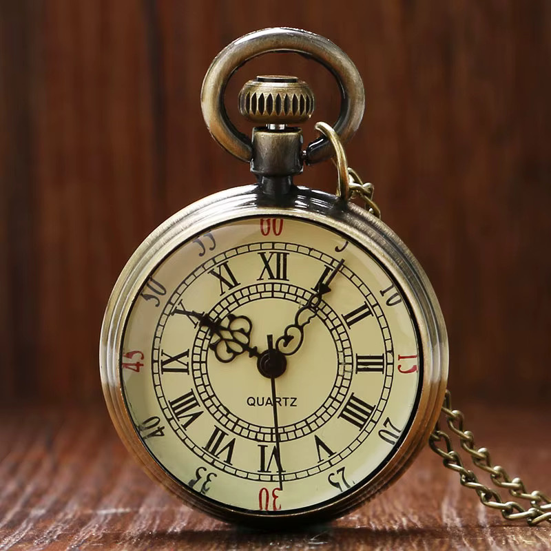 Taschenuhr Quarz, Messing, Gold, Herren - Bild 2