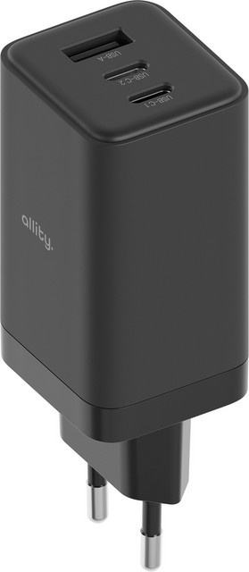 Allity Netzladegerät ATC-01-65WACC mit 65W Fast Charging, 1 x USB-A und 2 x USB-C, Schwarz - Bild 1