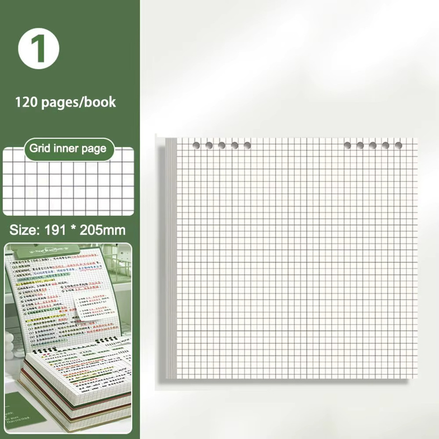 Multifunktionales Loseblatt-Notizbuch mit Raster und 120 Seiten, abnehmbarer Notizblock in Mehrfarbig - Bild 2