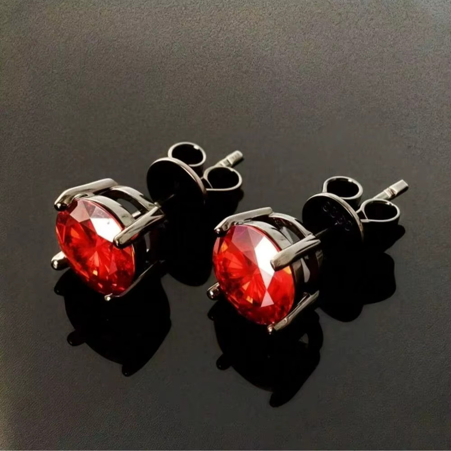 KAHOOT Ohrringe 925 Silber, Rote Moissanit, Unisex - Bild 2