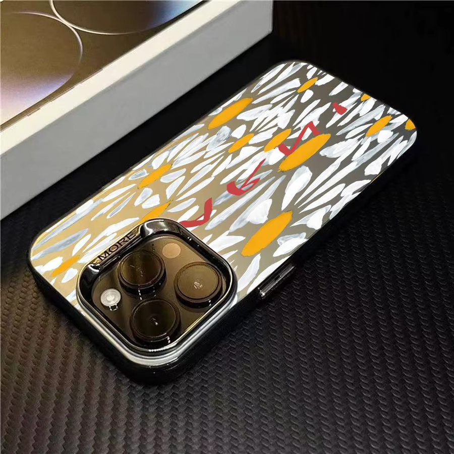 M-Marni Blumen Handyhülle für iPhone 11 bis 17 Pro Max, mehrfarbig, matt mit Laser-Effekt und Aurora-Design - Bild 4