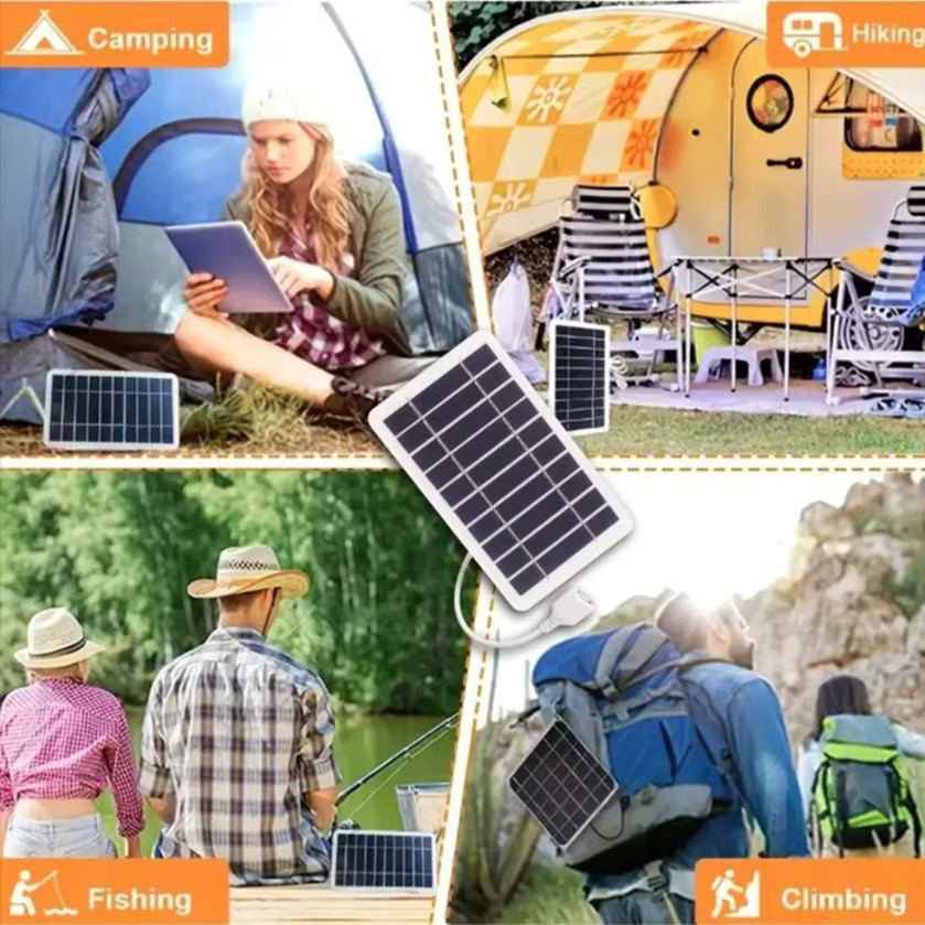XIKCU Tragbares Solarpanel-Ladegerät mit USB-A und USB-C für Outdoor-Reisen und Camping - Bild 3