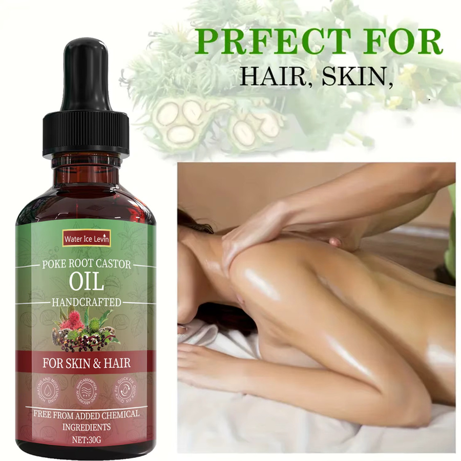 Poke Root Rizinusöl mit Aloe Vera, Körper und Haare, Unisex - Bild 2