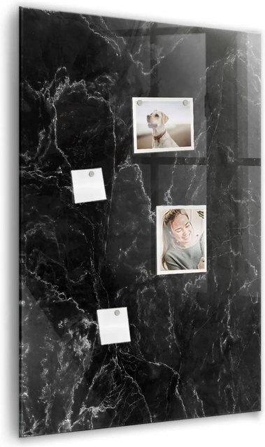 Tulup Magnettafel aus Glas in Dunkler Marmor Optik, beschreibbar, B: 60 cm, H: 90 cm - Bild 1