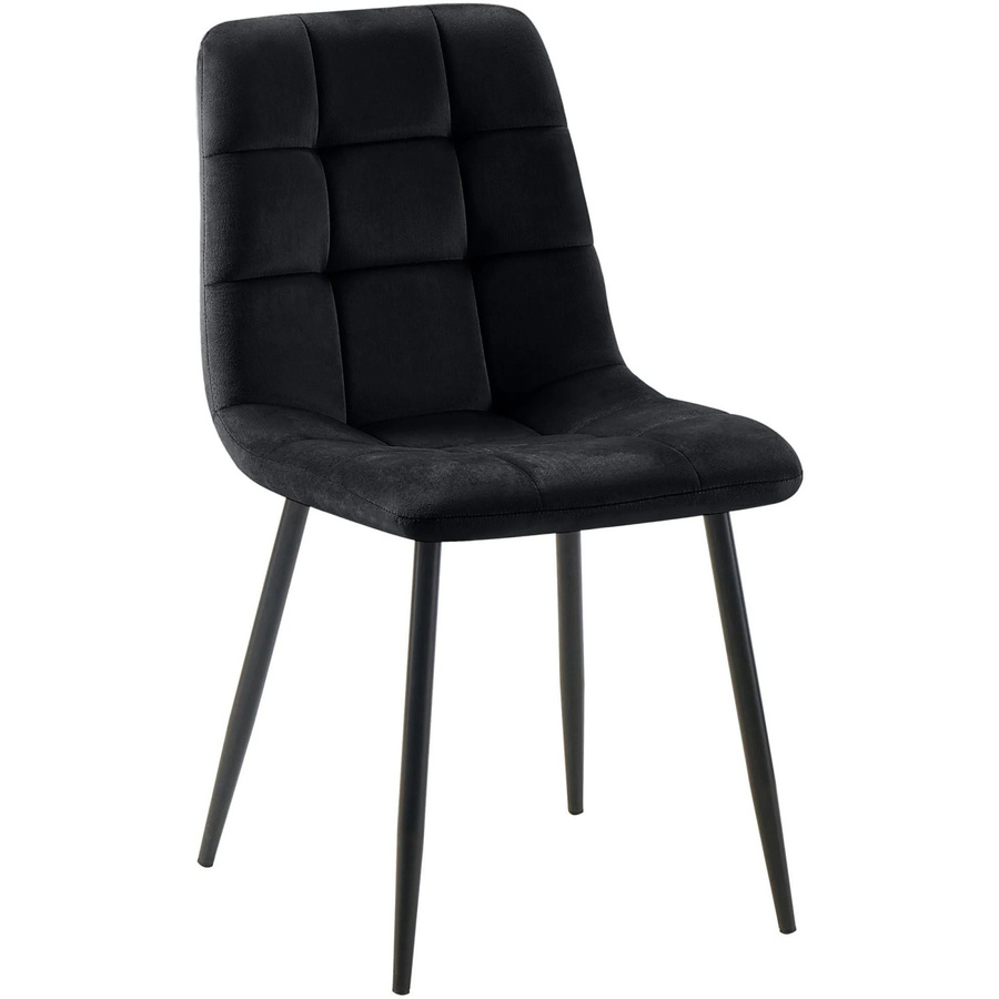 DELUKE Esszimmerstuhl FIGAD in Schwarz mit Samtbezug und Steppmuster, B/T/H: 45 x 55 x 84 cm - Bild 2