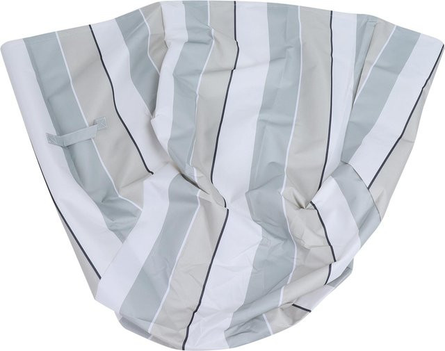 OutsideWorld Wasserfeste Stuhlhusse für Esszimmerstühle aus Polyester, gestreift in Silber und Weiß - Bild 1