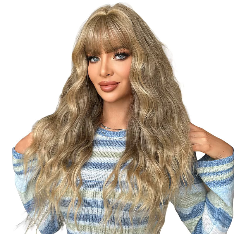 7JHH WIGS Perücke, lange Wasserwellen, Goldbraun, Damen - Bild 2