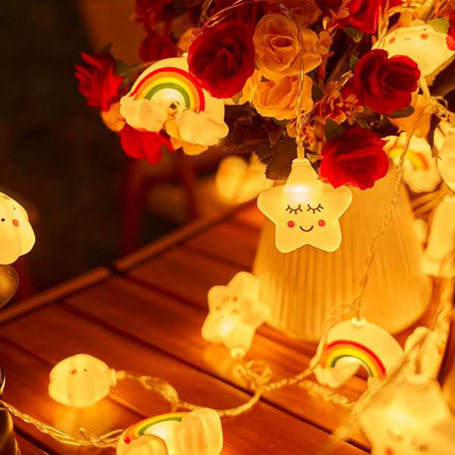 Peach Forest LED Lichterkette mit Regenbogen, Sternen und Wolken in Multicolour, batteriebetrieben - Bild 2