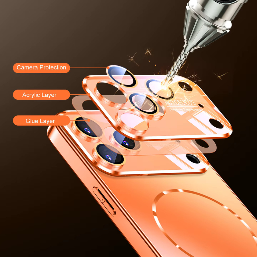 Aierkeba Matte AG Nano Handyhülle mit harter Rückseite und Magnetfunktion für MagSafe, kompatibel mit iPhone 17 16 15 14 Pro Max, Pink und Orange - Bild 3