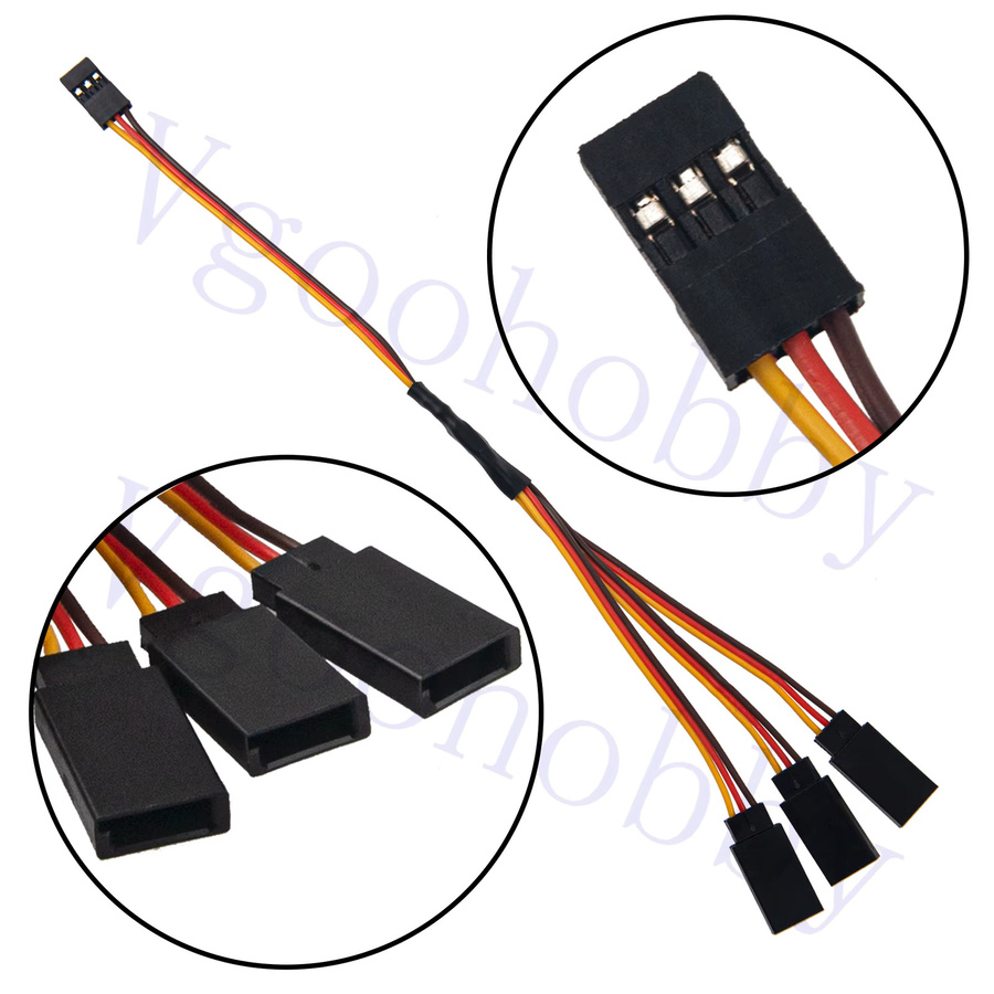 4er Set JR Stecker auf JST Buchse Y Splitter Kabel, Parallel Verlängerungskabel für JR Servo Adapter - Bild 2