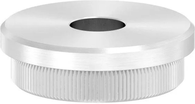 FeNau Endkappe aus Edelstahl V2A in Silber für Rohr Ø 42,4 mm mit 12,1 mm Bohrung flach - Bild 1
