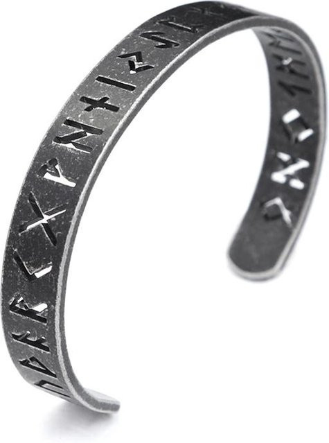 Rui Di Armband, Edelstahl, Silber, Wikinger Runen, Unisex - Bild 1