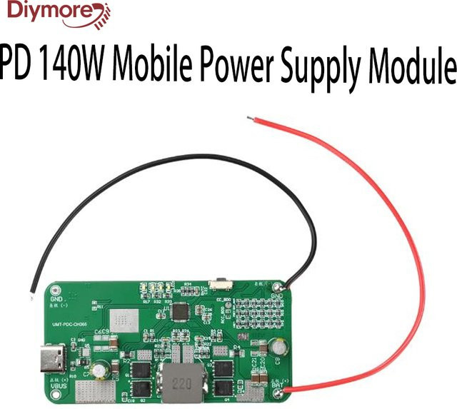 Diymore PD 140W Mobile Power Modul für 2-6S Lithium-Ternäre und Lithium-Eisenphosphat Akkus mit bidirektionaler Schnellladung und USB-C, Grün - Bild 1
