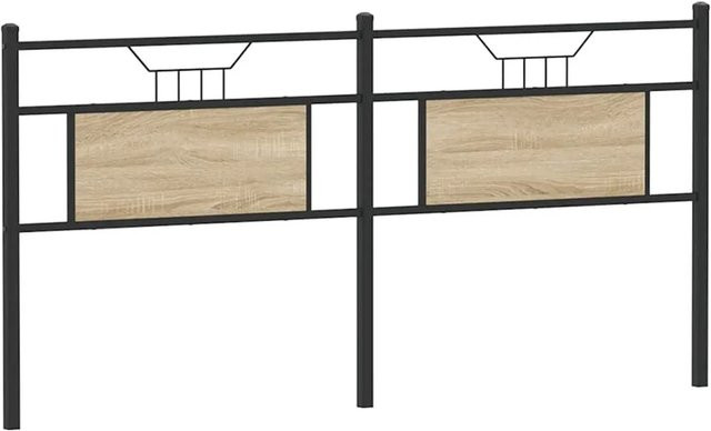 vidaXL Ersatz-Kopfteil in Sonoma-Eiche aus Holzwerkstoff und Stahl im Industriestil, Breite: 160 cm - Bild 1