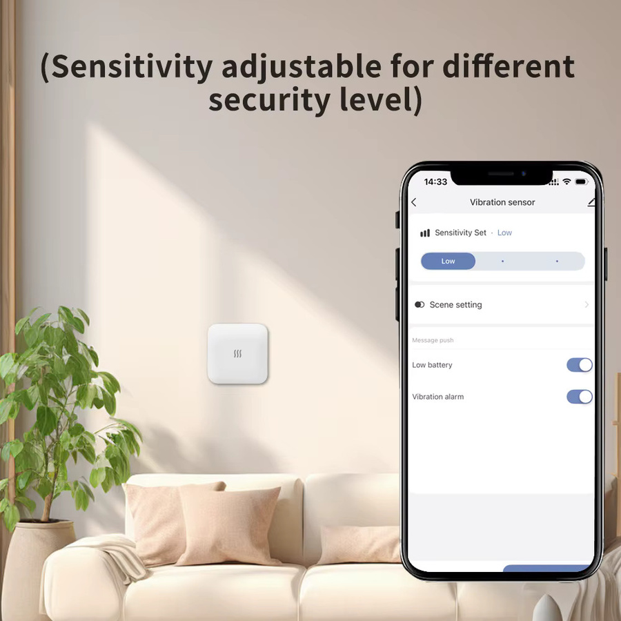 Lincukoo Tuya Zigbee 3.0 Vibrationssensor in Weiß für Home Assistant und ZIGBEE2MQTT zur Erkennung von Türen, Fenstern und Tresoren - Bild 3