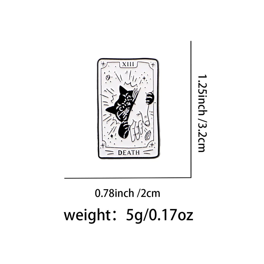 Ramulus Brosche Schwarze Katze Tarot Karte Emaille, Unisex - Bild 2