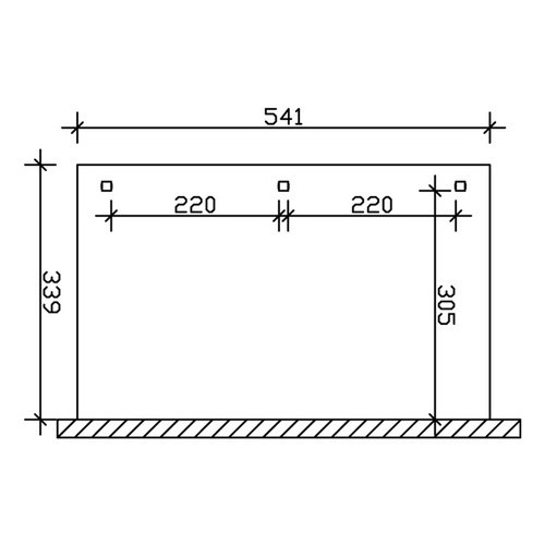 Skan Holz Terrassenüberdachung Venezia aus Leimholz mit Polycarbonat-Dach in Weiß, B/T/H: 541 x 339 cm - Bild 3