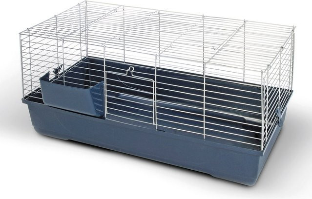 Kerbl Kleintierkäfig Baldo in Blau mit Heuraufe und klappbarem Gitter sowie 2,2 cm Gitterabstand - Bild 1