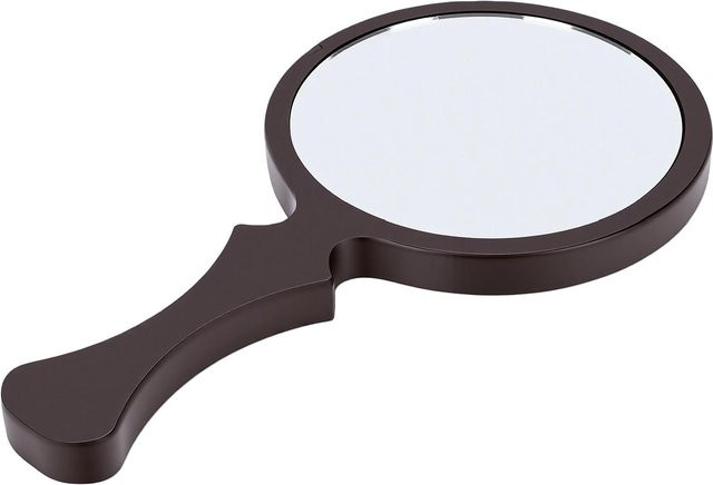 KaiSai Handspiegel aus Walnuss mit Fischschwanzgriff in Braun, runder Schminkspiegel für Damen und Herren - Bild 1