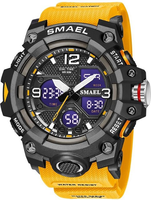 SMAEL Digitaluhr, Quarz, Kunststoff, orange, Herren - Bild 1